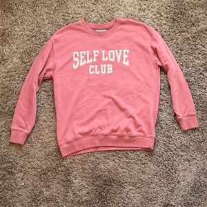 Cozy Pink Crew Neck Sweater - Self Love Club